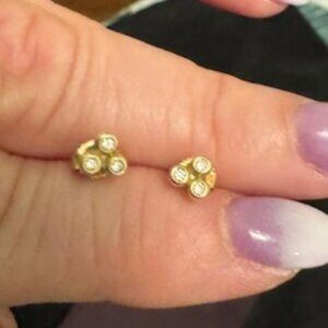 LaGOS - 18K Gold Triangle Diamond Stud Earrings